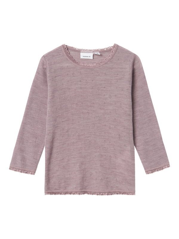 NMFWANG WOOL NEEDLE LS TOP SOLID NOOS