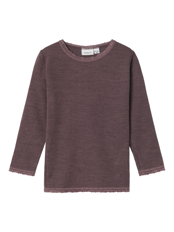 NMFWANG WOOL NEEDLE LS TOP SOLID NOOS